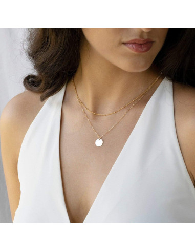 Collar Colgante en Capas MEVECCO Oro 18k Hecho a Mano