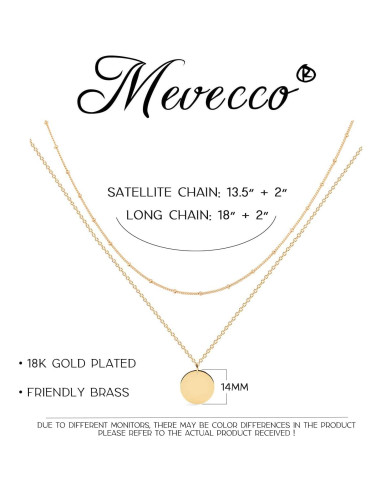 Collar Colgante en Capas MEVECCO Oro 18k Hecho a Mano