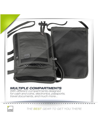 Billetera de bloqueo RFID Lewis N. Clark Oliva 20.3x14 cm