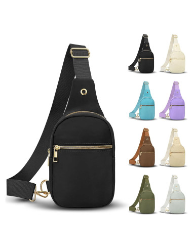 Bolsa Bandolera Grande VOROLO Negra Resistente al Agua