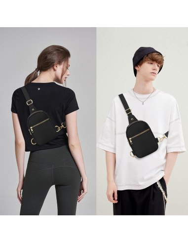 Bolsa Bandolera Grande VOROLO Negra Resistente al Agua