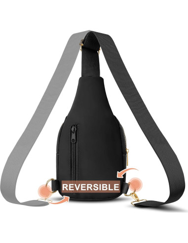 Bolsa Bandolera Grande VOROLO Negra Resistente al Agua