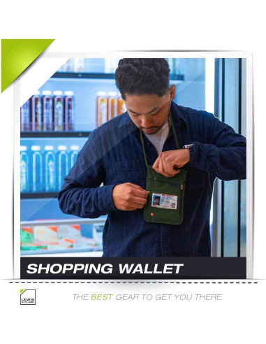 Billetera de bloqueo RFID Lewis N. Clark Oliva 20.3x14 cm