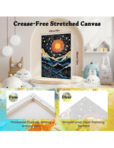 Paquete de 4 Pintura por Números XACKCME con Lienzo 20x30 cm 2