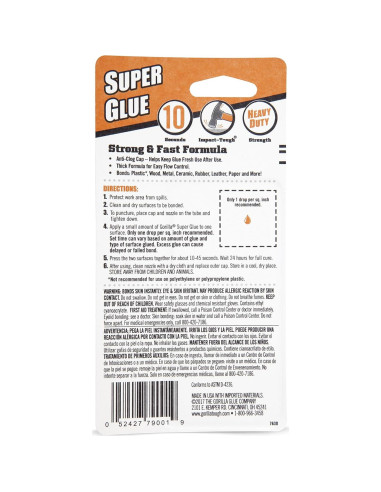 Gorilla Super Glue 15g Claro - Paquete de 4 Unidades