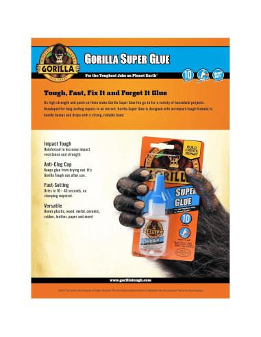 Gorilla Super Glue 15g Claro - Paquete de 4 Unidades