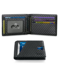 Billetera delgada Zitahli para hombres con bloqueo RFID - Negro