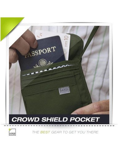 Billetera de bloqueo RFID Lewis N. Clark Oliva 20.3x14 cm