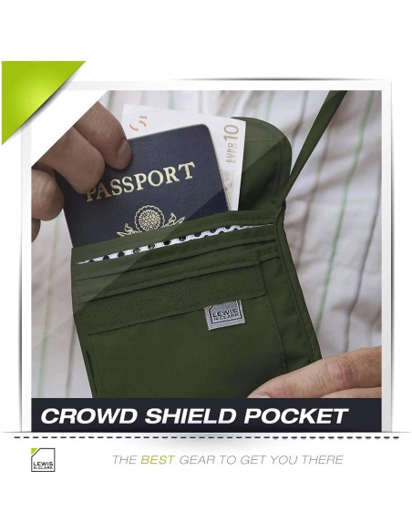 Billetera de bloqueo RFID Lewis N. Clark Oliva 20.3x14 cm Billetera de bloqueo RFID Lewis N. Clark Oliva 20.3x14 cm