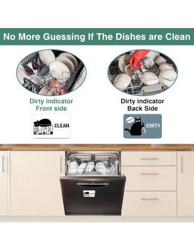 Imán de Lavavajillas Limpio Sucio Msyueos Gato Libro PVC