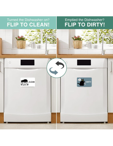 Imán de Lavavajillas Limpio Sucio Msyueos Gato Libro PVC