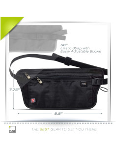 Cinturón de Dinero Bloqueador RFID Lewis N. Clark Negro 2