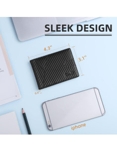 Billetera delgada Zitahli para hombres con bloqueo RFID - Negro 2