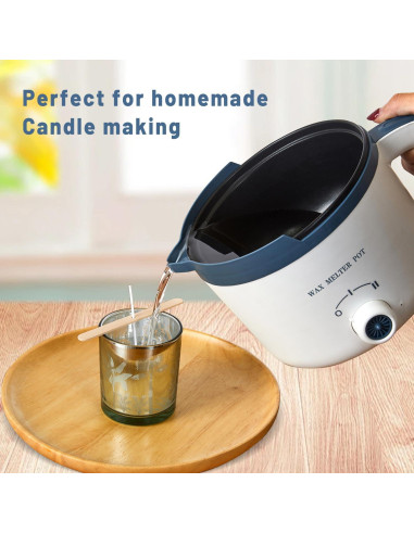 KQU Olla Derretir Cera Eléctrica con Termómetro 1.5L 300-600W