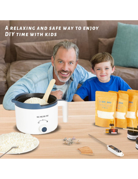 KQU Olla Derretir Cera Eléctrica con Termómetro 1.5L 300-600W