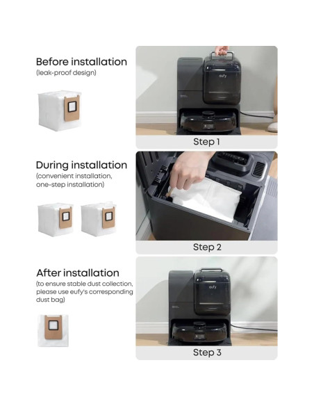 Bolsas de Reemplazo HUKWIMO para Eufy RoboVac E25 E28 - 2 Unidades 3L