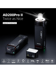 Flash Estroboscópico Godox AD200 Pro II 200W TTL HSS 2