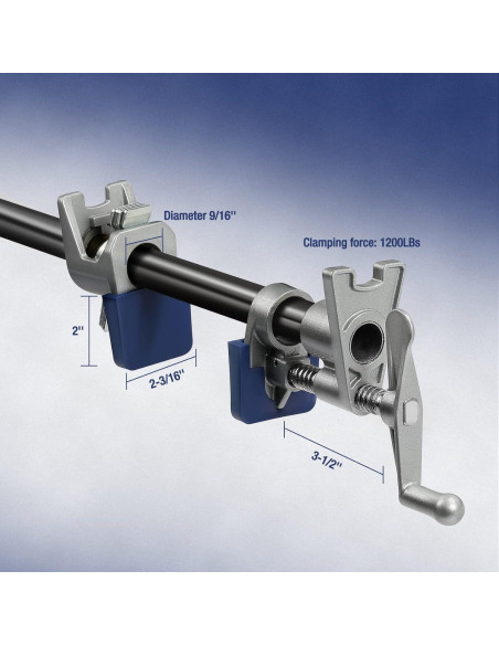 WORKPRO Juego de 2 Abrazaderas de Tubo 19 mm Ergonómicas