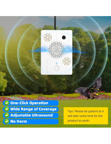 Paquete de 2 Repelentes Ultrasónicos de Murciélagos Lycxbfjia