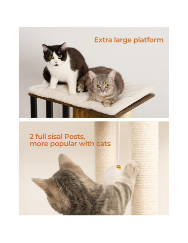 Árbol Rascador para Gatos FourFurPets 90 cm 3 Niveles Marrón