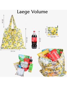 Bolsas de Compras Reutilizables SZbest 3PCS Plegables 64.3x42cm 2