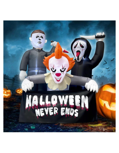 Inflable Halloween Mowholm 1.83m Asesinos con Luz LED