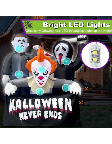 Inflable Halloween Mowholm 1.83m Asesinos con Luz LED