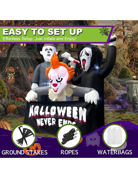 Inflable Halloween Mowholm 1.83m Asesinos con Luz LED