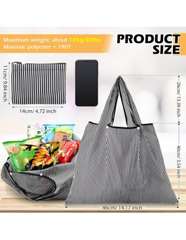 Bolsas de Compras Reutilizables Paterr 4 Piezas Plegables Impermeables