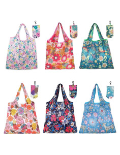 6 Bolsas de Compras Reutilizables Plegables DENGXINWEI Ecológicas