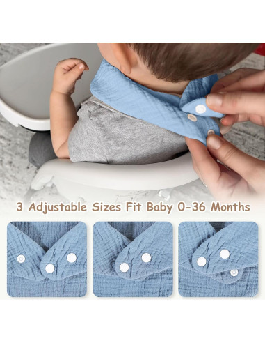 Baberos de Muselina Yoofoss 10 Pzas 100% Algodón Orgánico 6 Capas