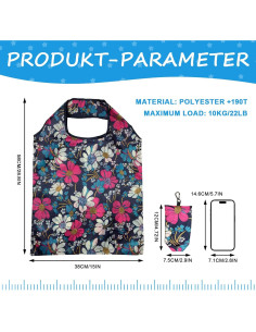 6 Bolsas de Compras Reutilizables Plegables DENGXINWEI Ecológicas 2