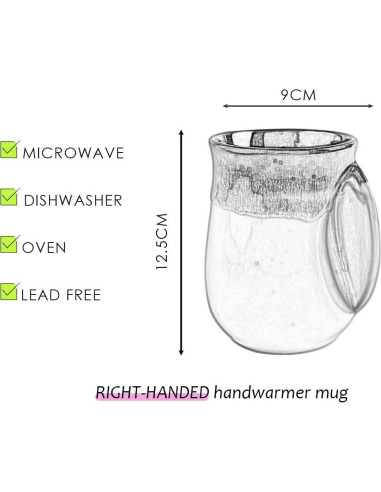 Taza de cerámica Selamica 532ml azul, diseño ergonómico