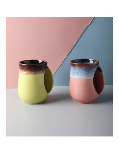 Taza de cerámica Selamica 532ml azul, diseño ergonómico