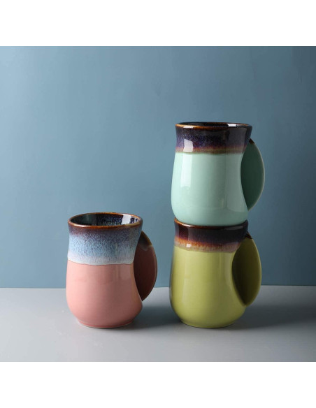 Taza de cerámica Selamica 532ml azul, diseño ergonómico