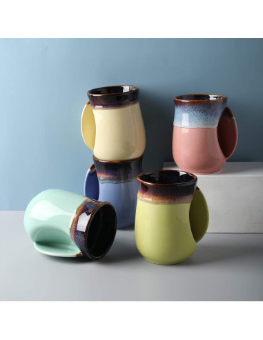 Taza de cerámica Selamica 532ml azul, diseño ergonómico