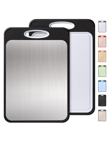 Tabla de Cortar Doble Cara Socisen Acero Inoxidable 40x27 cm