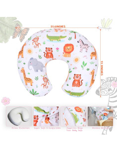 Funda de Almohada de Lactancia Cloele Animal 58x45cm Suave 2