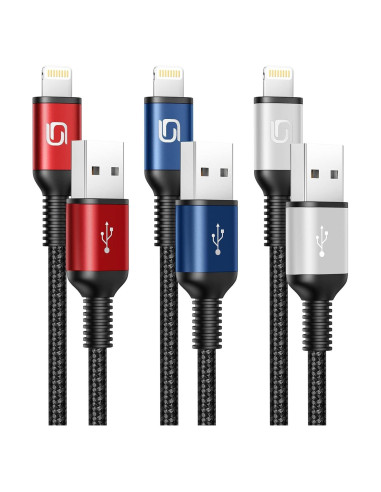 Cable de Carga Rápida para iPhone MFi 3FT - Paquete de 3