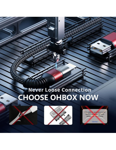 Cable de Carga Rápida para iPhone MFi 3FT - Paquete de 3