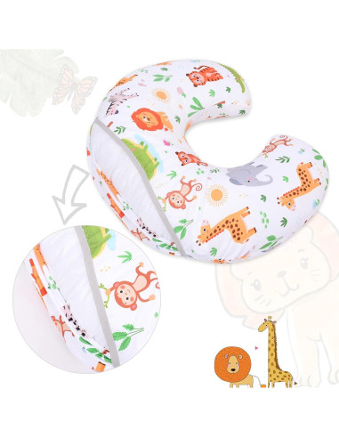 Funda de Almohada de Lactancia Cloele Animal 58x45cm Suave