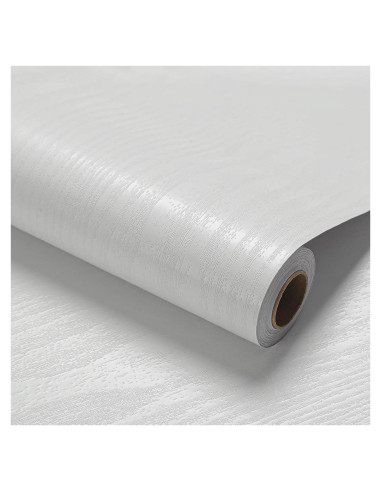 Papel Tapiz Autoadhesivo LOVADA Madera Blanca 44.45x254 cm