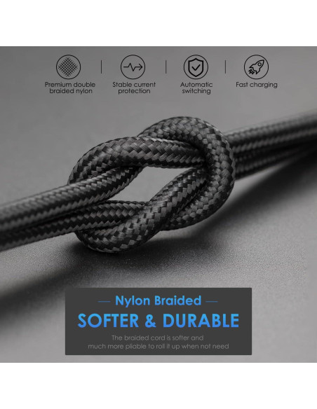 Cable de Carga Rápida para iPhone MFi 3FT - Paquete de 3