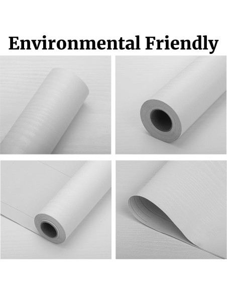 Papel Tapiz Autoadhesivo LOVADA Madera Blanca 44.45x254 cm