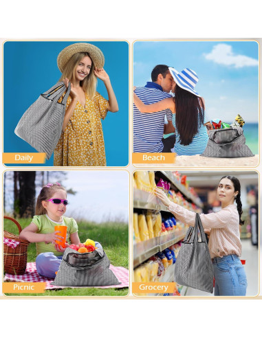 Bolsas de Compras Reutilizables Paterr 4 Piezas Plegables Impermeables