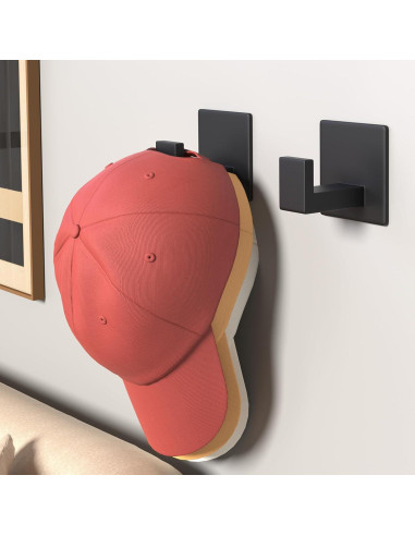 Ganchos Adhesivos VAEHOLD de Aluminio Negro - 2 Paquete