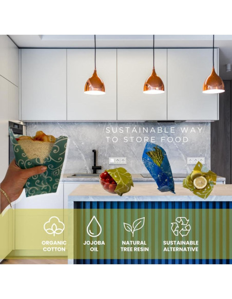 Paquete de 9 Envolturas de Cera de Abeja Ever On Top! 19.6x11 cm