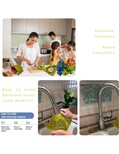 Paquete de 9 Envolturas de Cera de Abeja Ever On Top! 19.6x11 cm