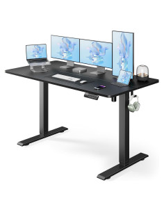 Escritorio de pie eléctrico Marsail TZESD22B, 139.7x60.96cm, negro