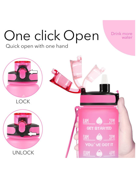 Botella de Agua Reutilizable Newfad 0.95L con Pajilla y Correa